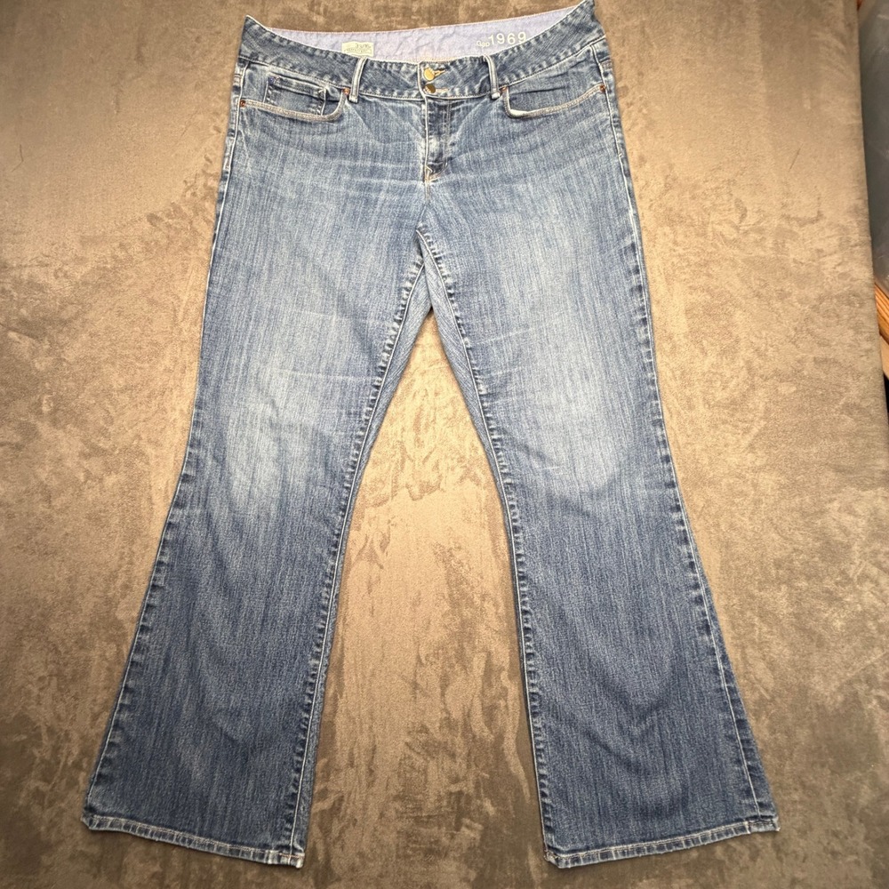 Gap Perfect Boot Jeans Womens 16R Blue Medium Wash Mid Rise 1969 Denim